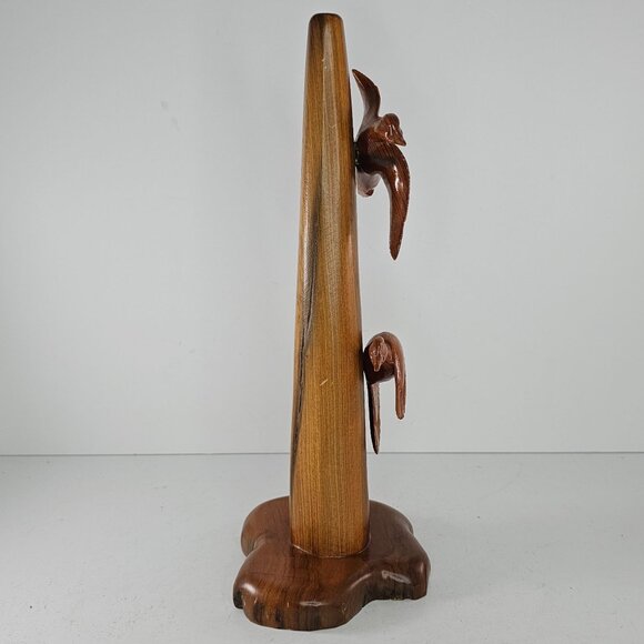 Hand-Carved Cypress Wood Duck Flying Sculpture By Cliff Mire 1999 - Picture 2 of 8